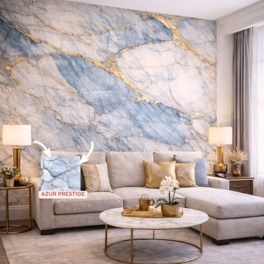 Après — cuisine transformée avec crédence adhésive